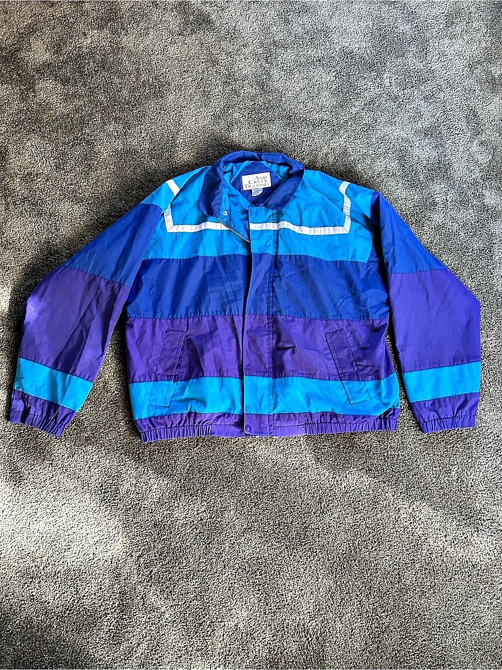 VINTAGE | Ash Creek Trading Color Block Windbreaker Blue & Purple